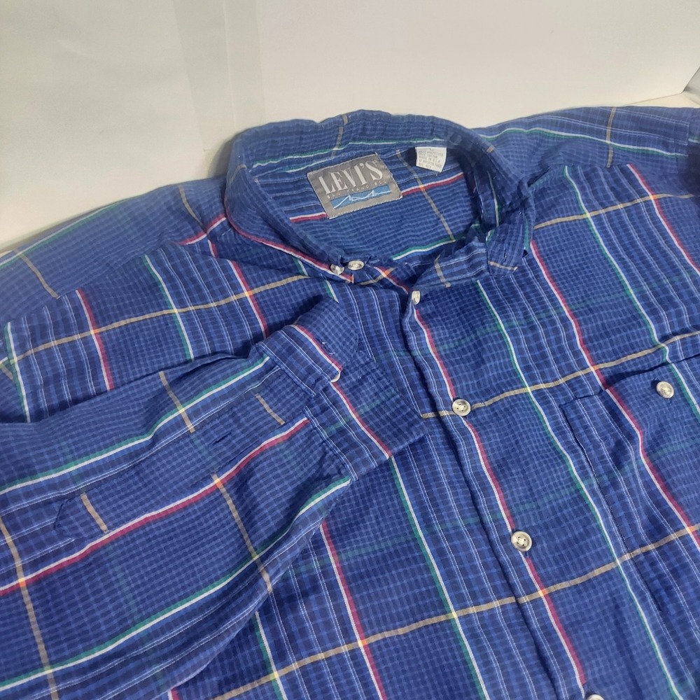 Levi's San Francisco Plaid Shirt‎ Mens Large Long Sleeve Button Up Casual